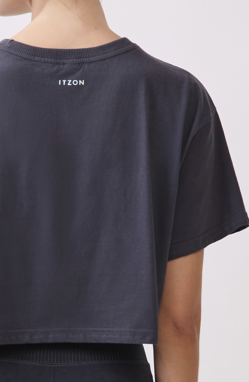 TS113 BRUSHED CROP T-SHIRT CHARCOAL サイズ: F