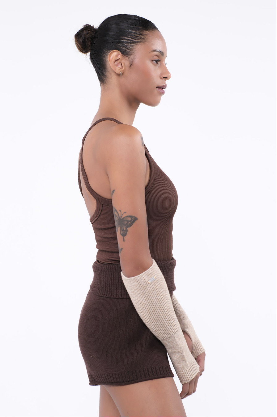 TT002 SIGNITURE HALTER TANK BROWN サイズ: S/M