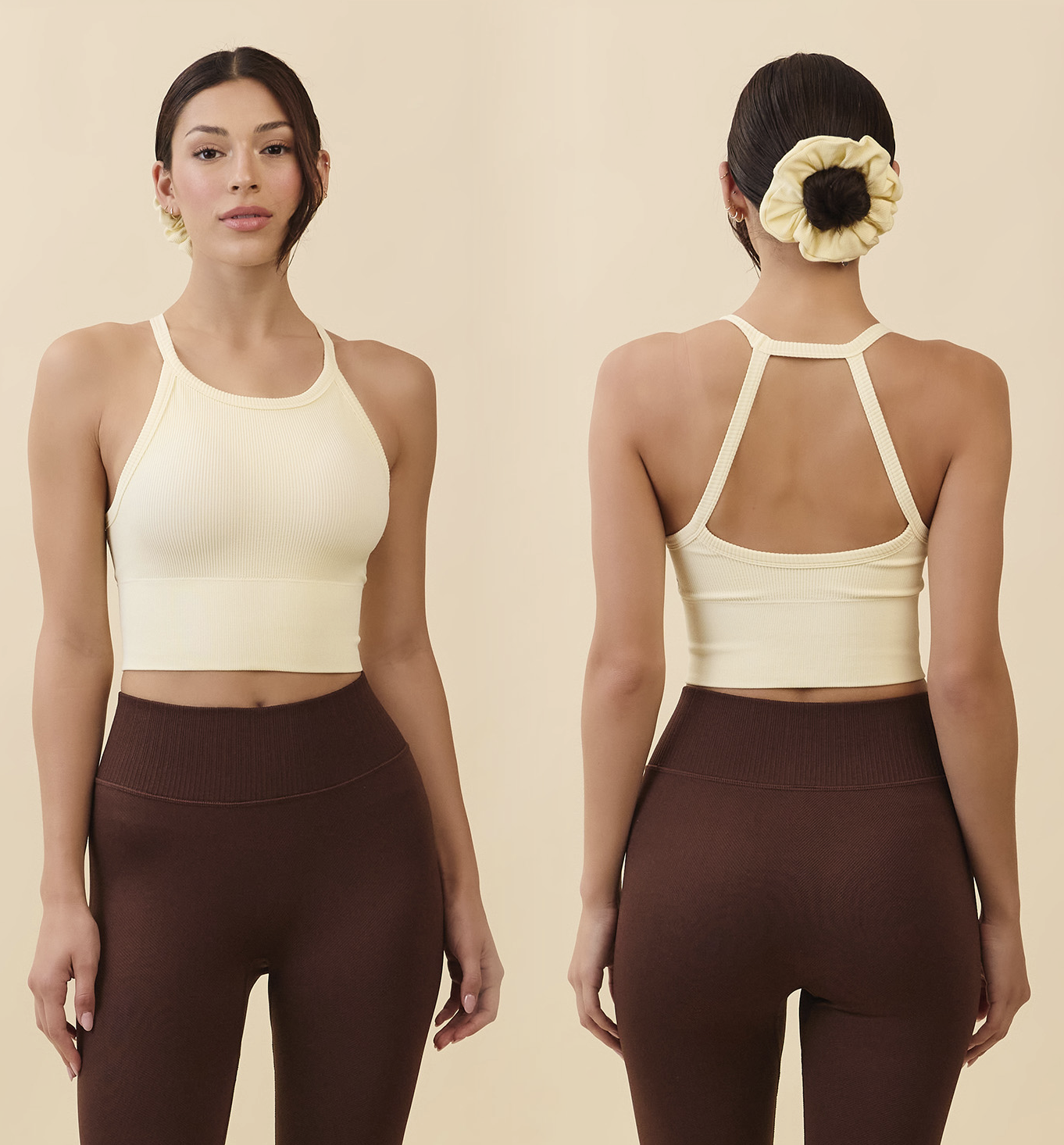 TB040 SIGNATUR HALTER BRATOP YELLOW SOLID サイズ: S/M