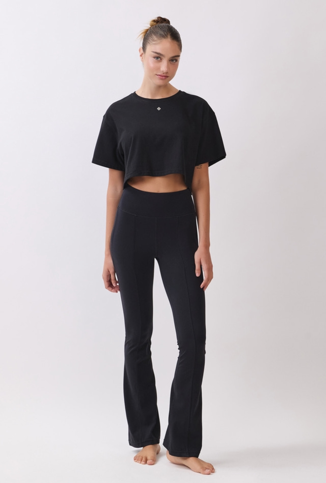 TS113 BRUSHED CROP T-SHIRT BLACK サイズ: F