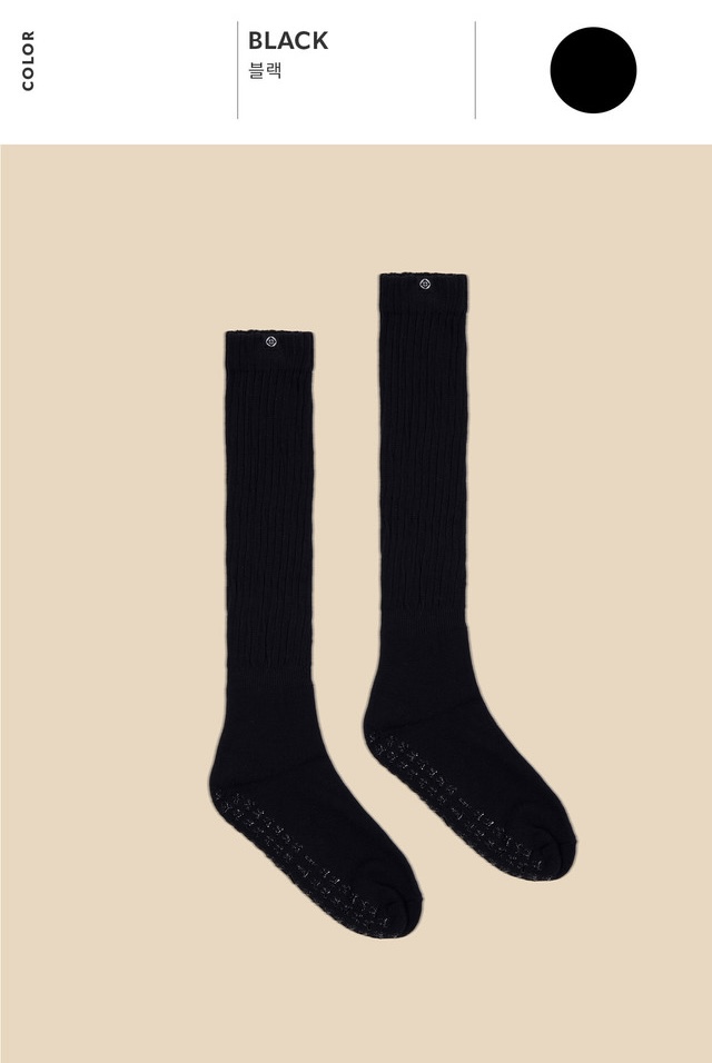AS568 NON SLIP KNEE SOCKS BLACK サイズ: F