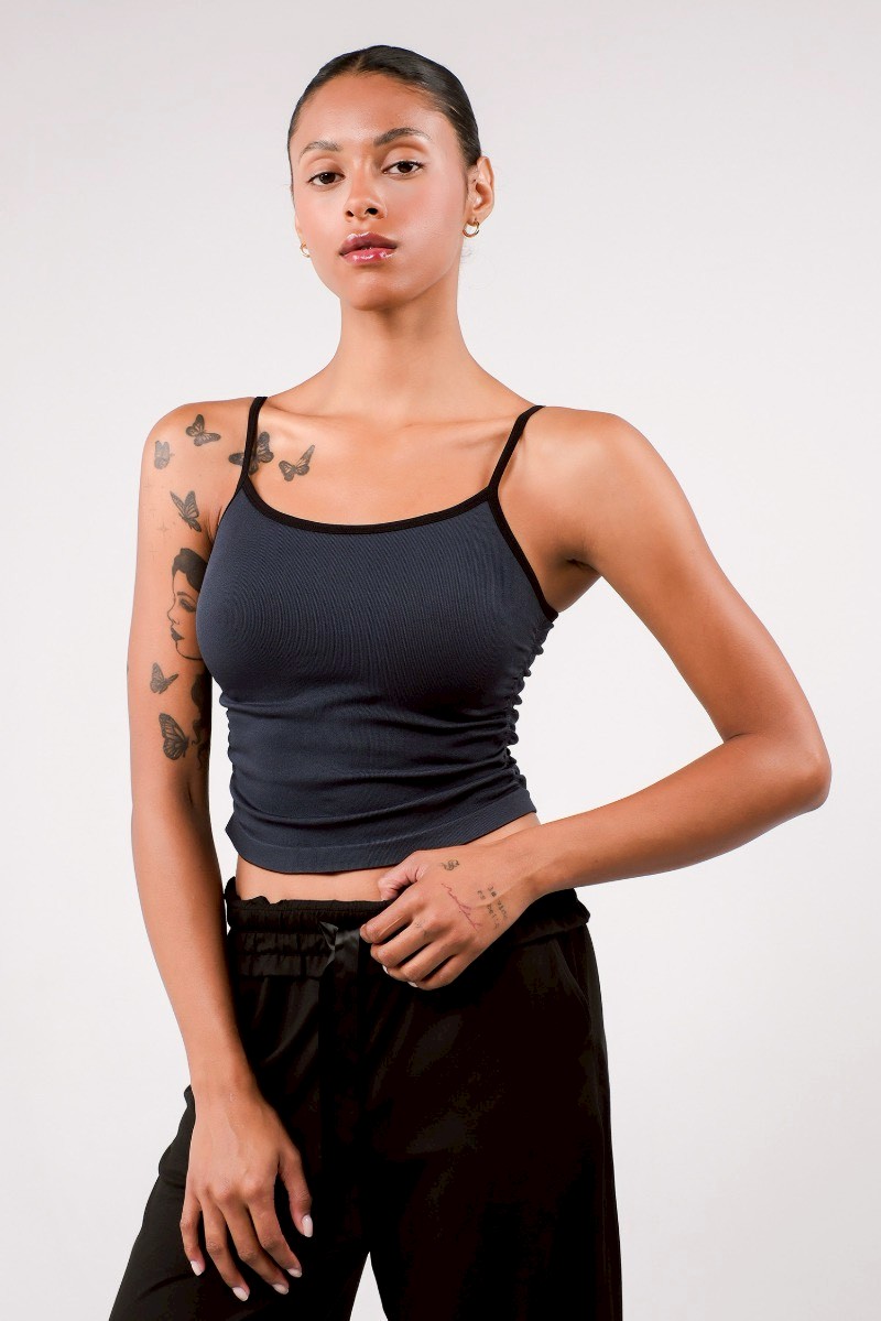 TT034 SHIRRING TANK D.GRAY