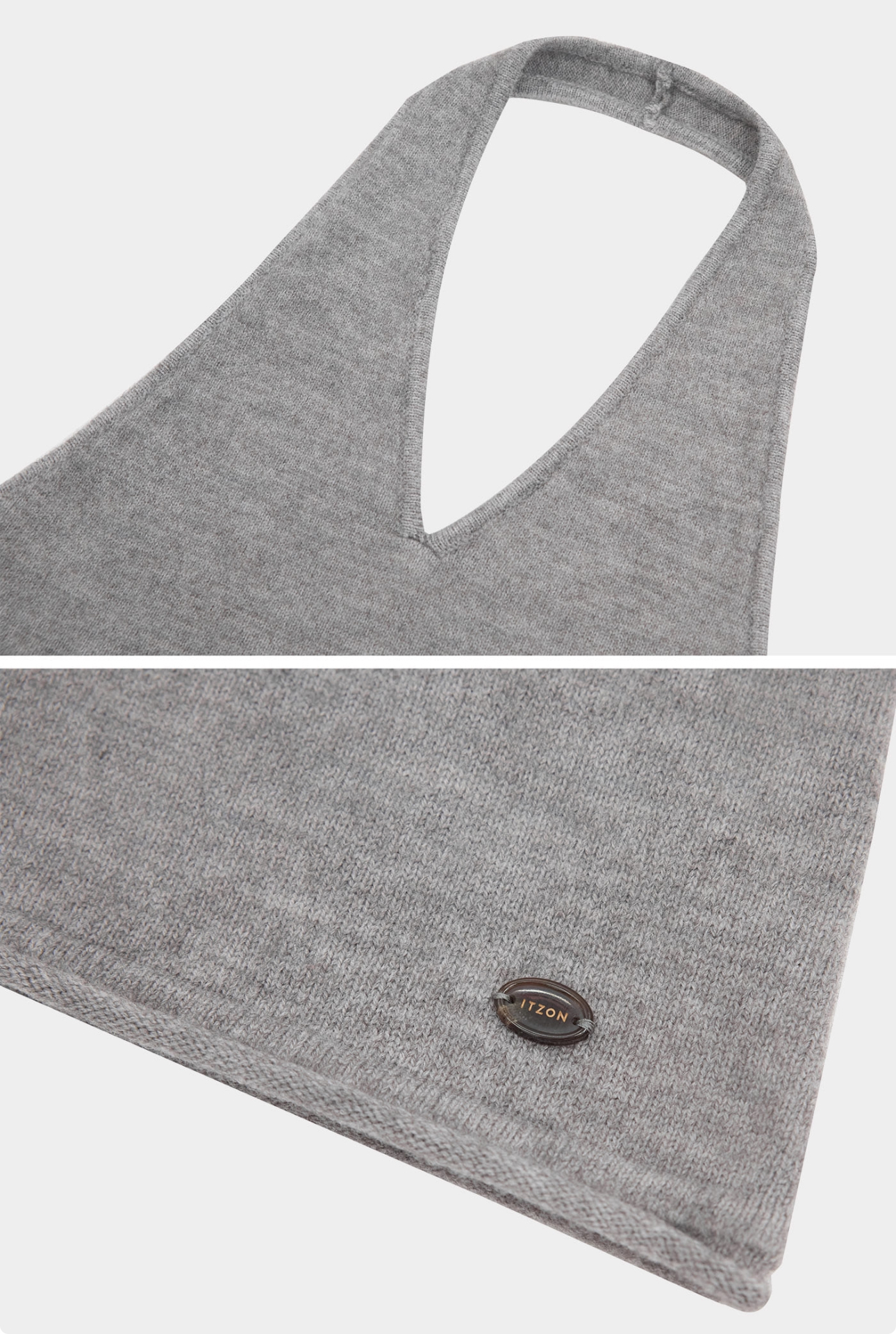 KT251 HALTER-NECK KNIT DRESS M.GRAY SOLID サイズ: F
