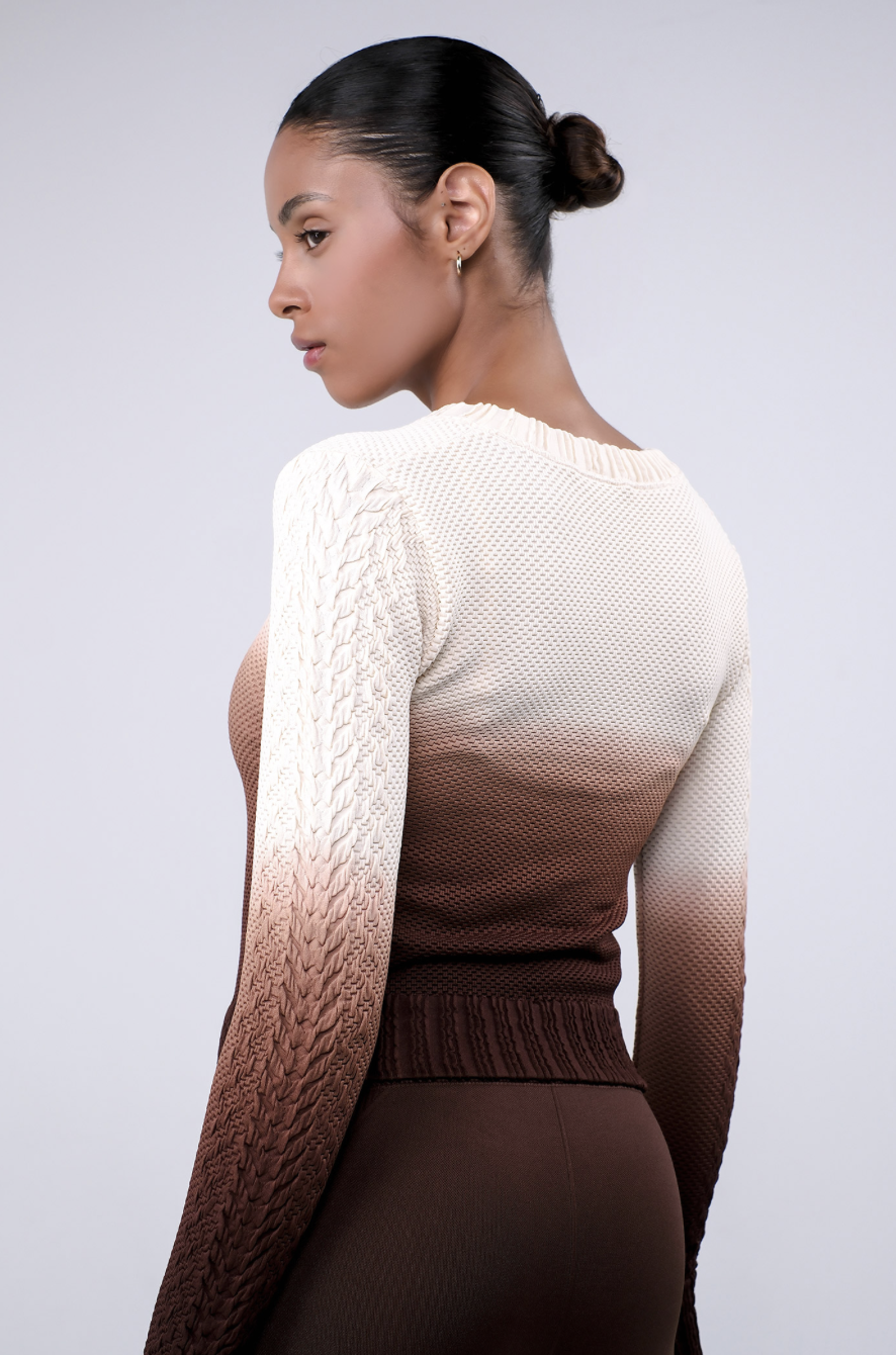 TP141 SPONGE PULLOVER BROWN GRADATION サイズ: S/M