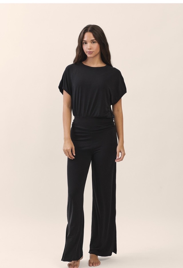 TS124 SHAPE BANDING CROP TEE BLACK SOLID サイズ: SS
