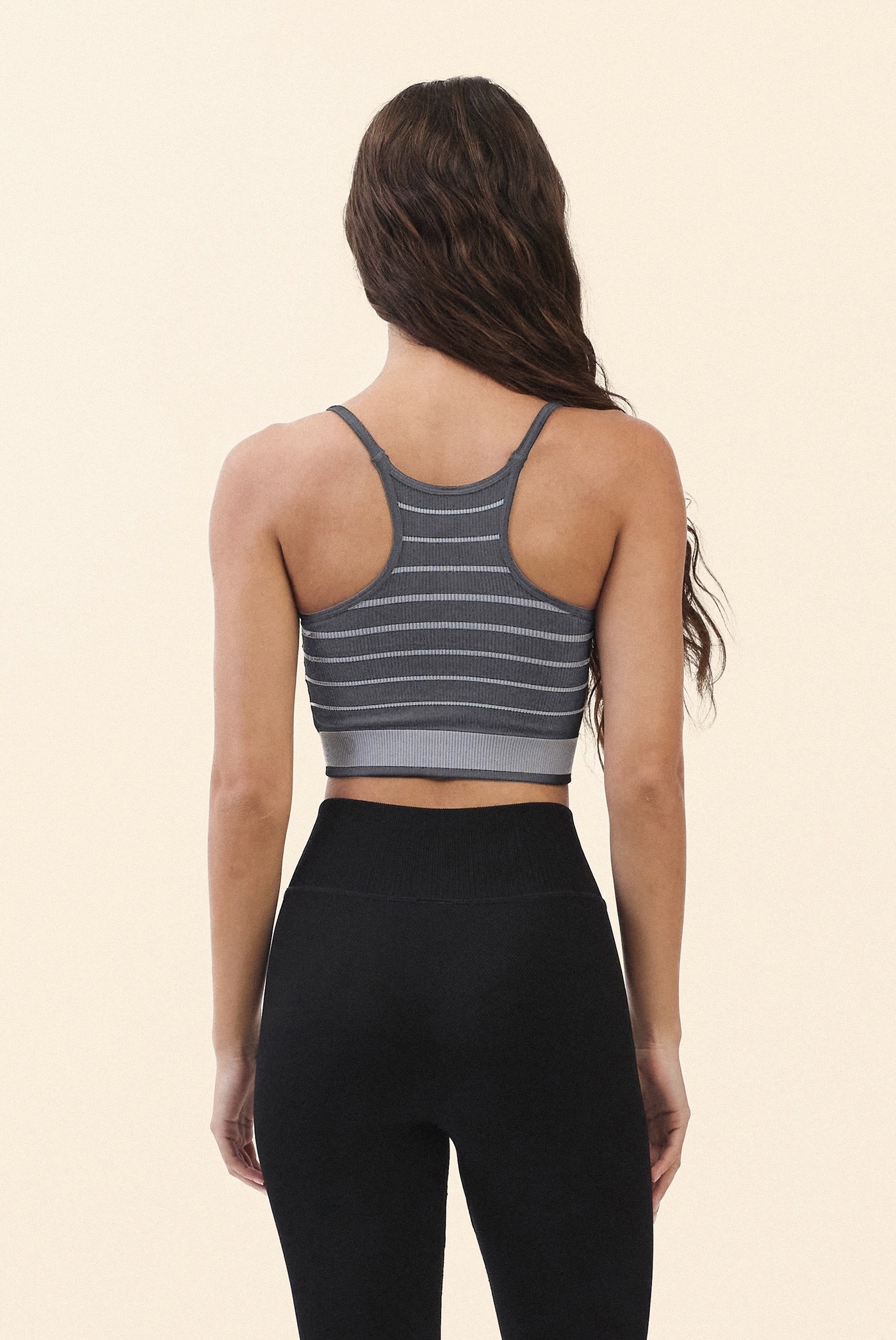 TB016 ESSENTIAL STRIPE BRATOP  GREY STRIPE サイズ: S/M
