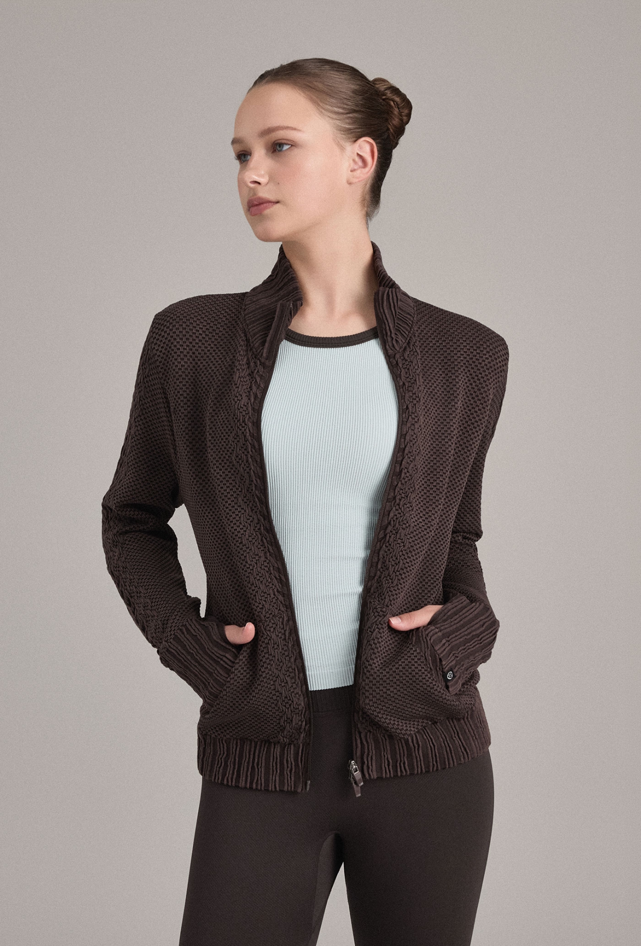 TZ151 SPONGE ZIP-UP BROWN FADE サイズ: S/M