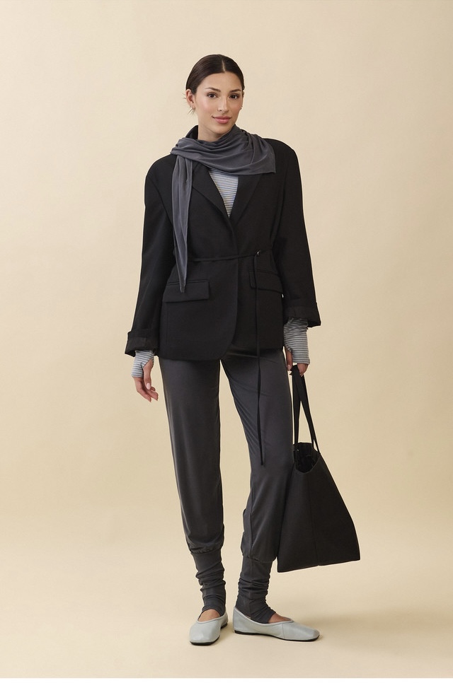 PR473 RELAX WRAP COVER-UP PANTS CHARCOAL SOLID サイズ: S