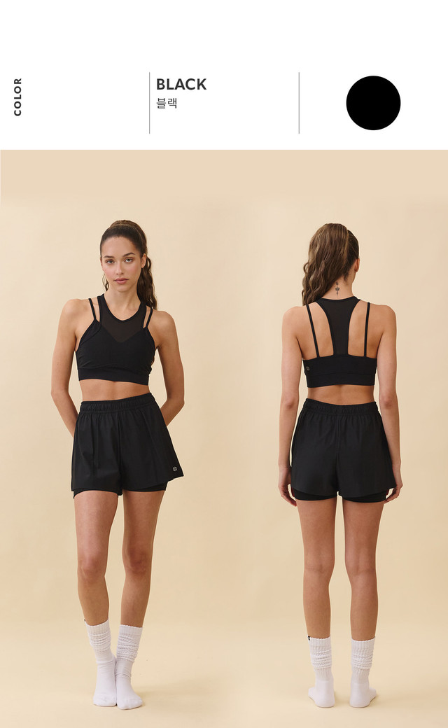 TB043 STIRA HIGH-TENSION BRATOP BLACK SOLID サイズ: S/M