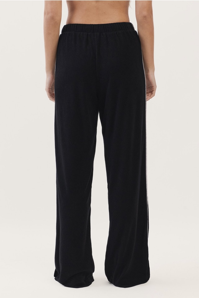 PJ487 LINE TERRY PANTS BLACK SOLID サイズ: ONESIZE