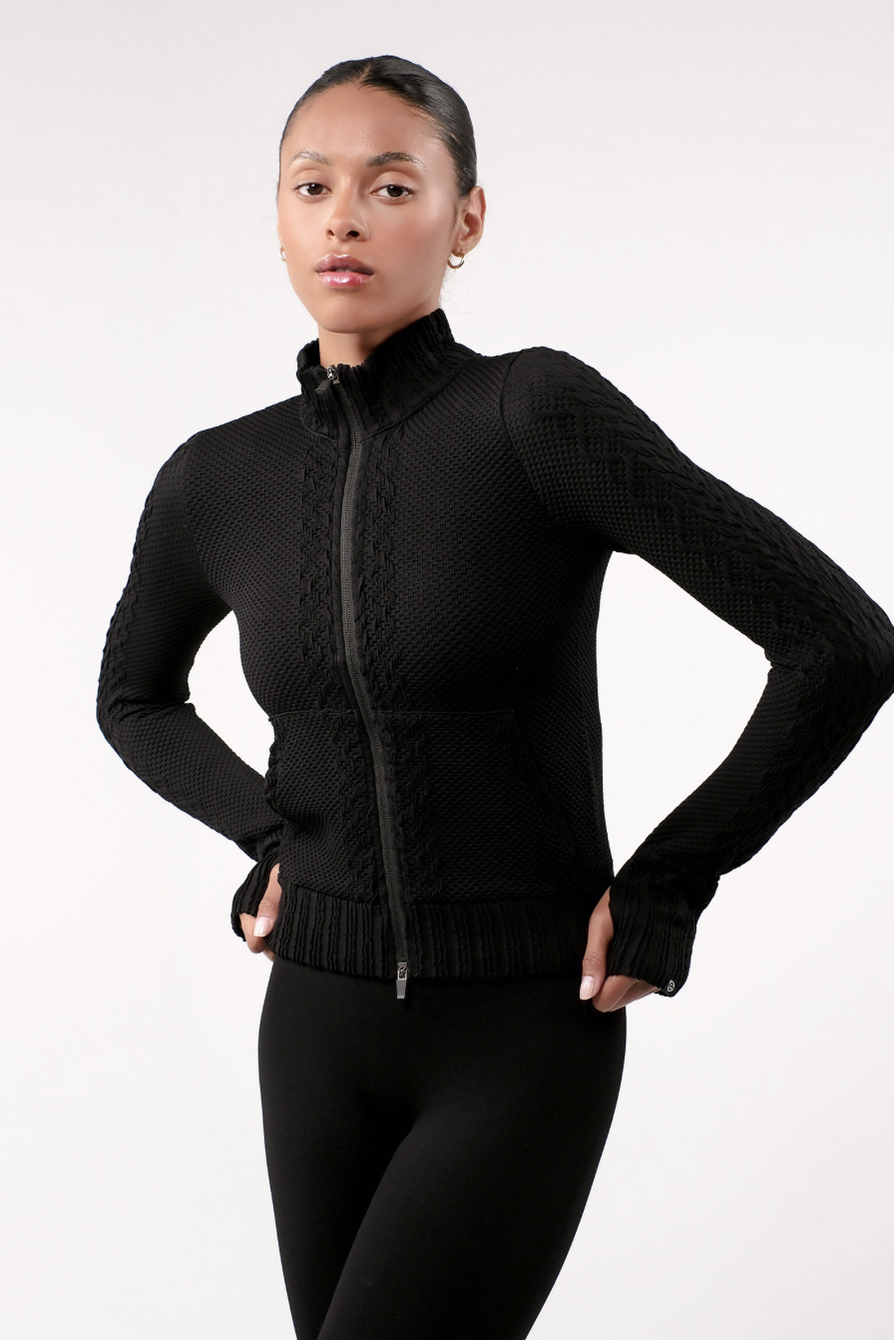 TZ151 SPONGE ZIP-UP BLACK サイズ: S/M