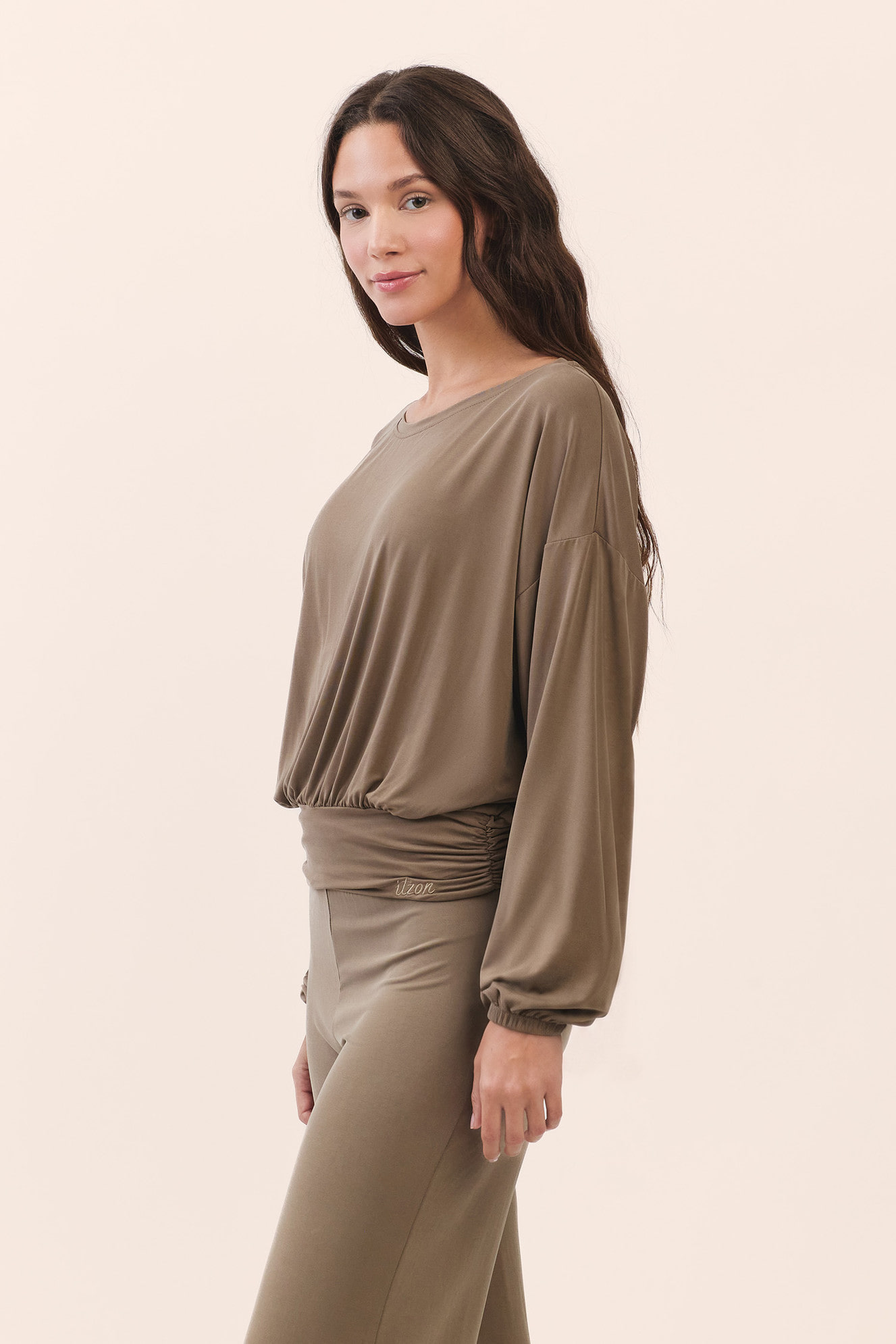 TL137 CUPRA BANDING CROP TEE MILK CHOCOLATE SOLID サイズ: F