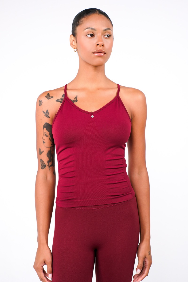 TT010 SIGNATURE TANK TOP BURGUNDY サイズ: S/M