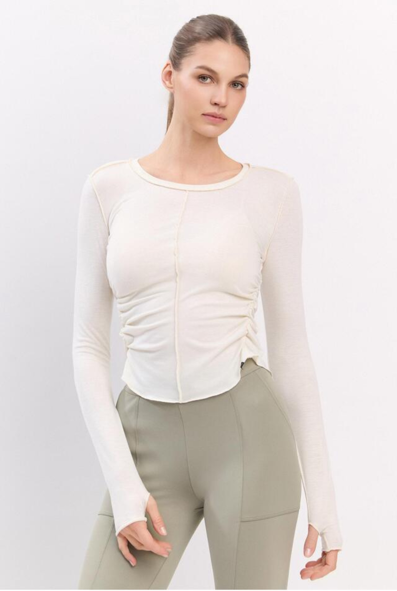 TL127 L/S COVER UP WHITE サイズ: S/M