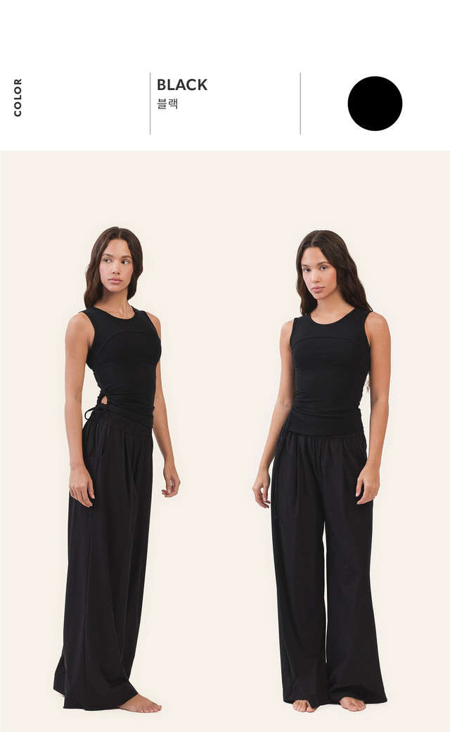 TS135 CONTOUR STRING SLEEVELESS BLACK SOLID サイズ: S