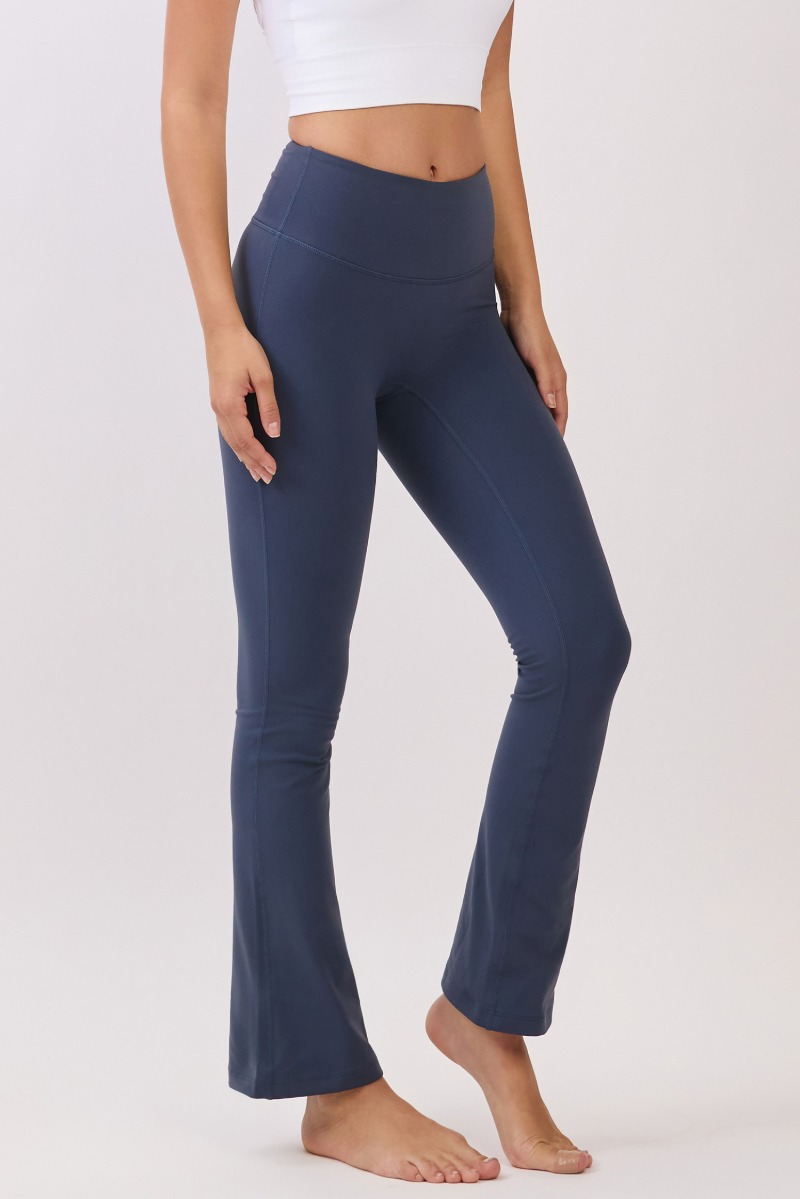 PL414 JERSEY FLARE-FIT LEGGINGS(SHORT) D.GRAY