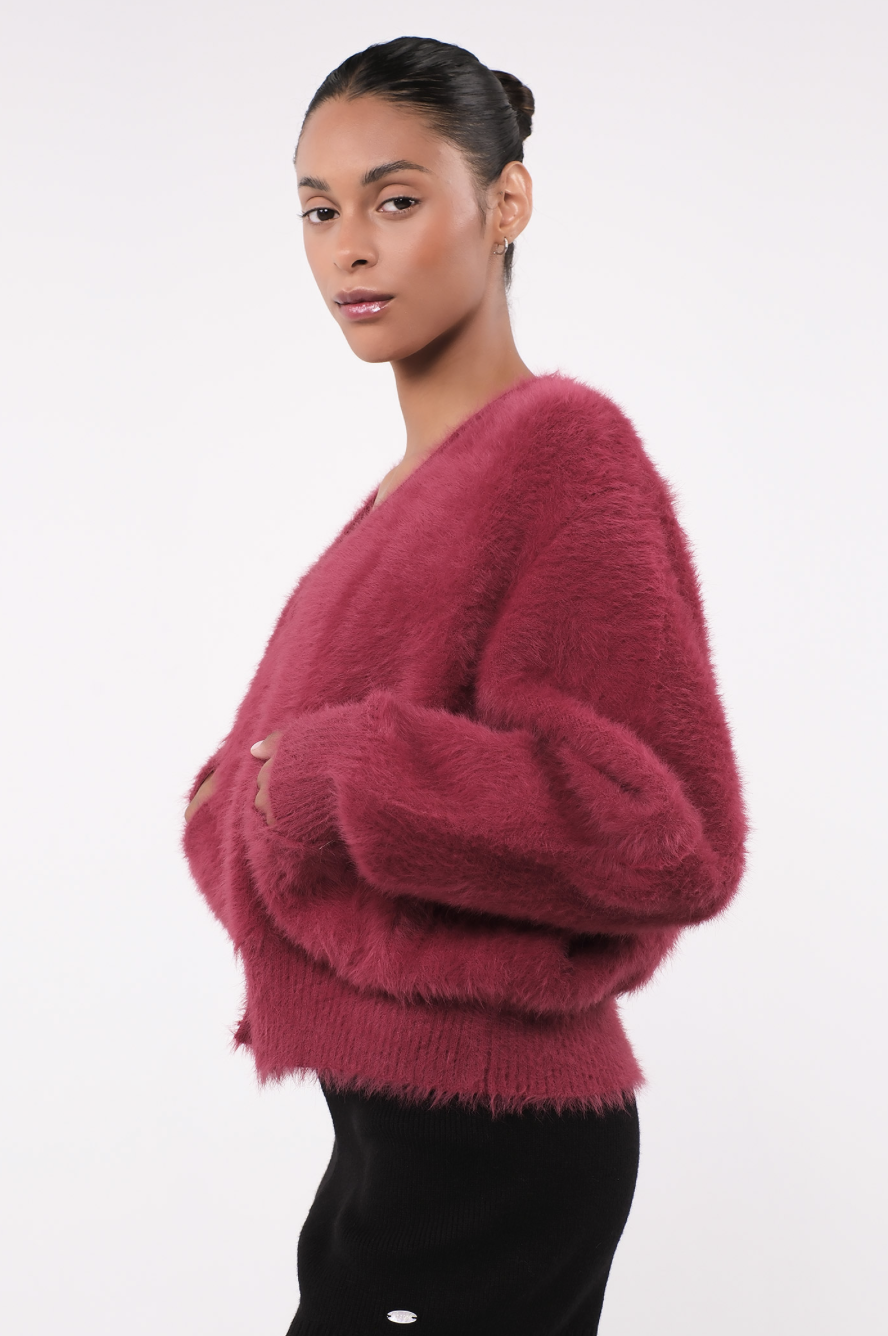 SC243 ANGORA CARDIGAN BURGANDY サイズ: ONESIZE
