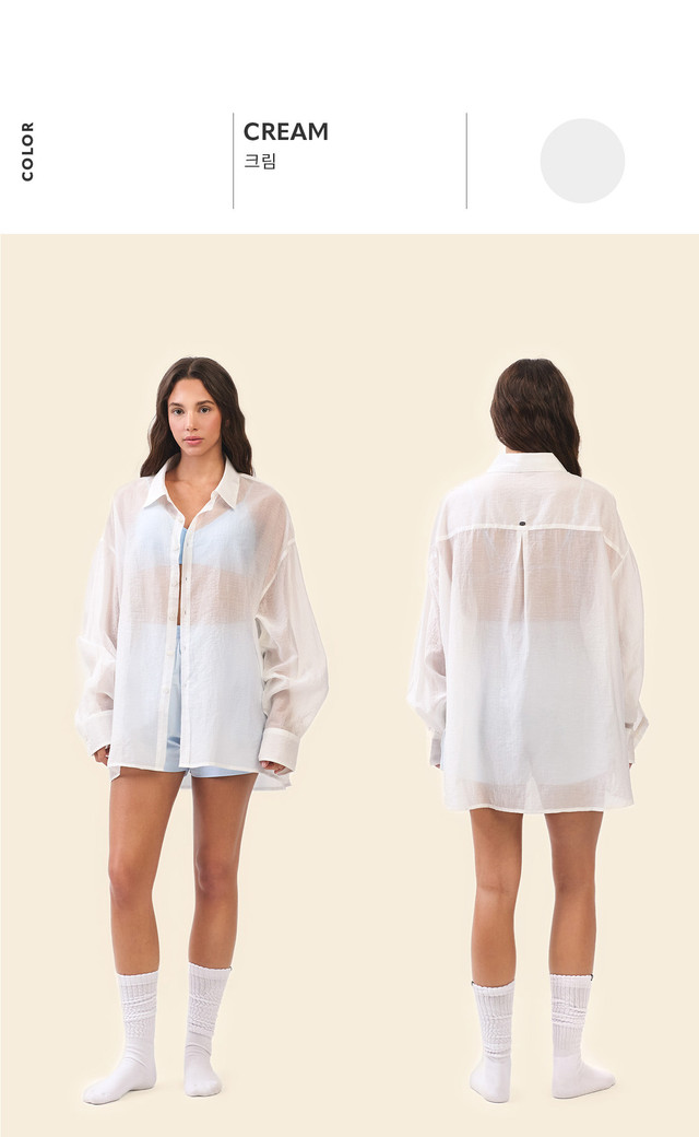 ST194 WRINKLED SLIT SHIRT CREAM SOLID サイズ: F