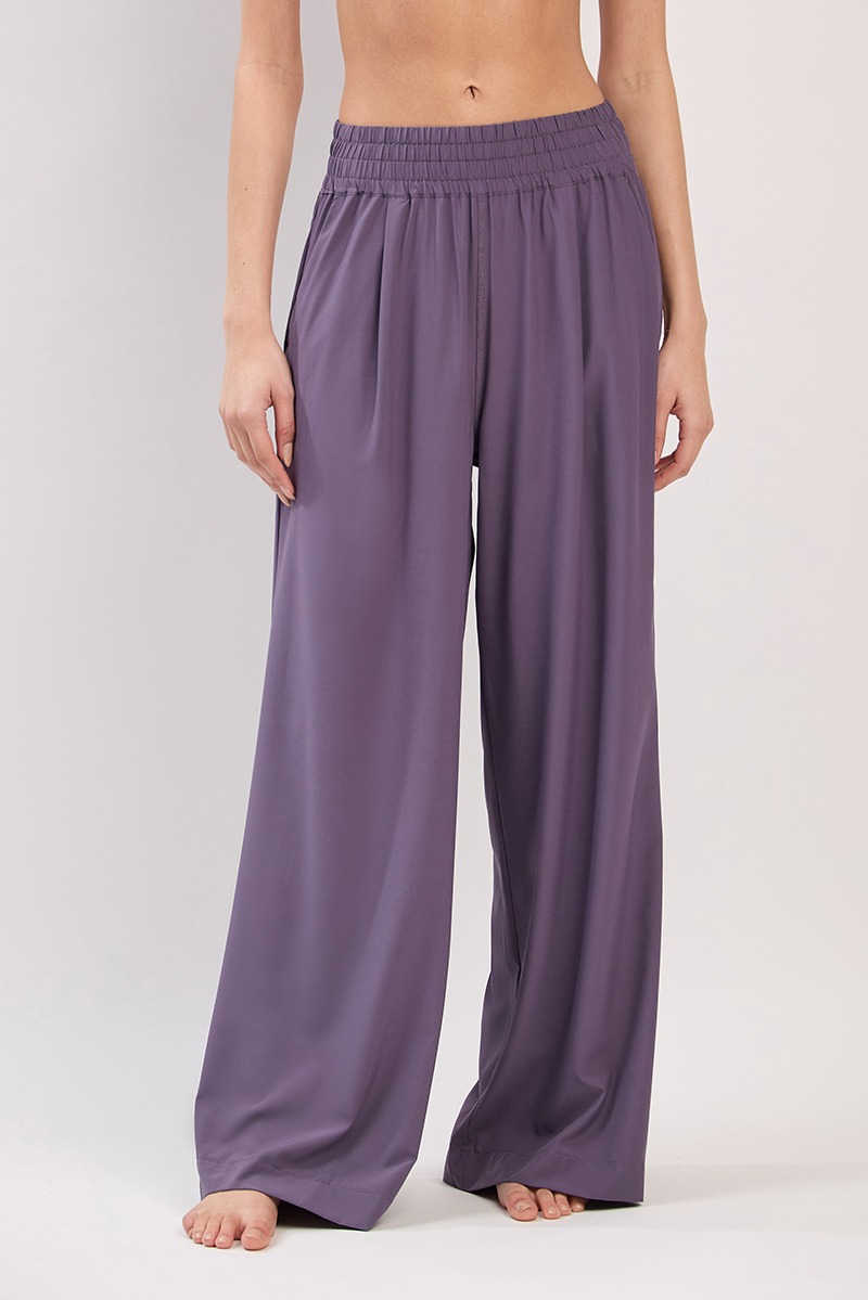 PL100 WOVEN WIDE PANTS PURPLE
