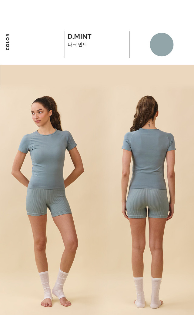 TS133 ALL-DAY SHORT TEE D.MINT SOLID サイズ: S/M