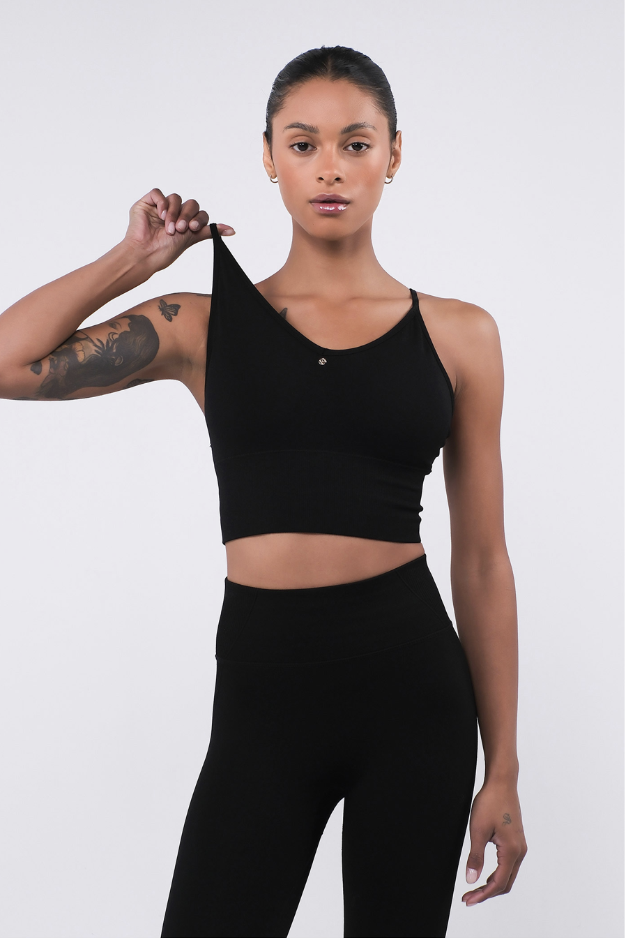 TB002 SEAMLESS BRATOP BLACK サイズ: S/M