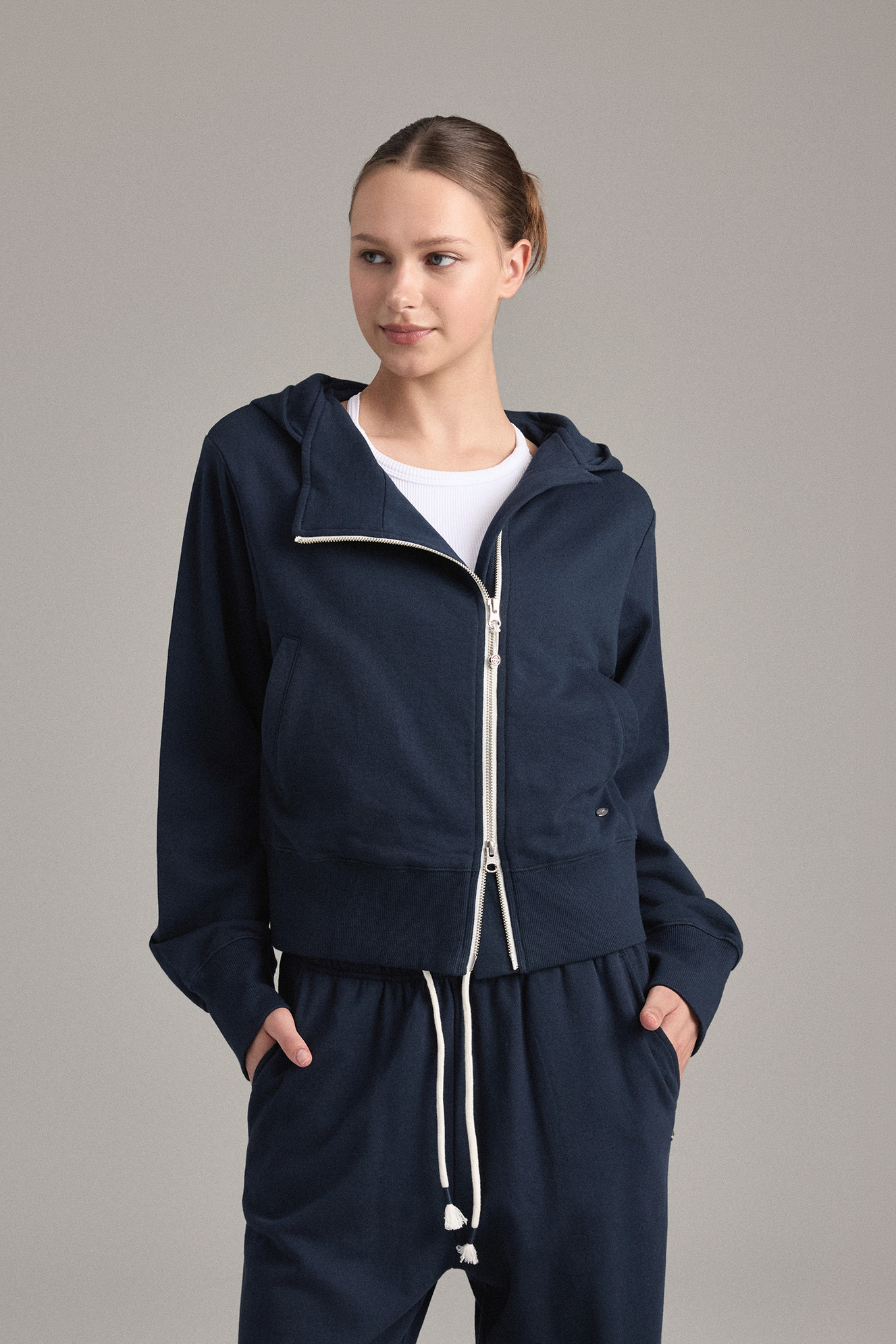 OZ355 HOODED ZIP-UP JAKET NAVI SOLID サイズ: SS
