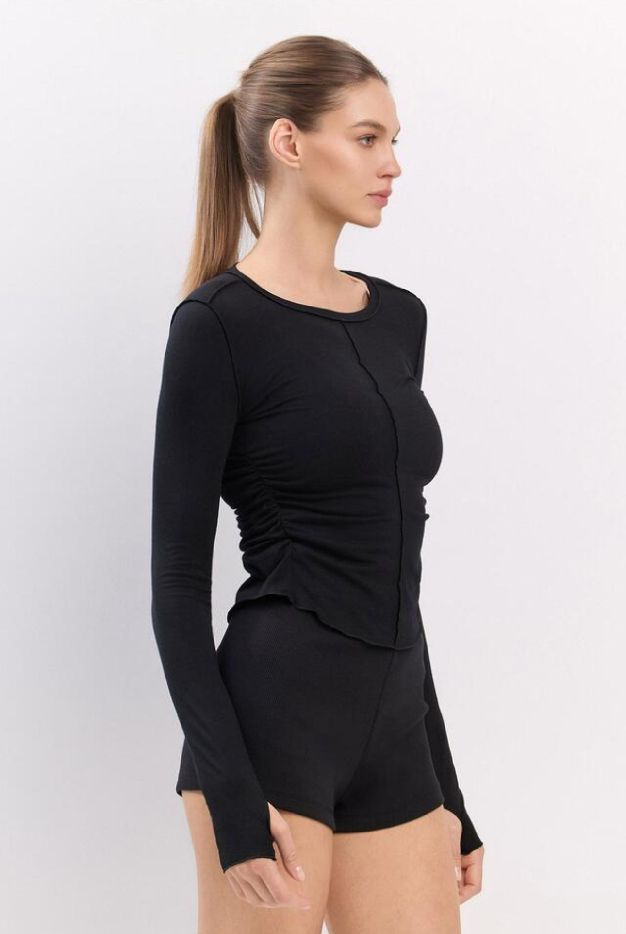 TL127 L/S COVER UP BLACK サイズ: S/M