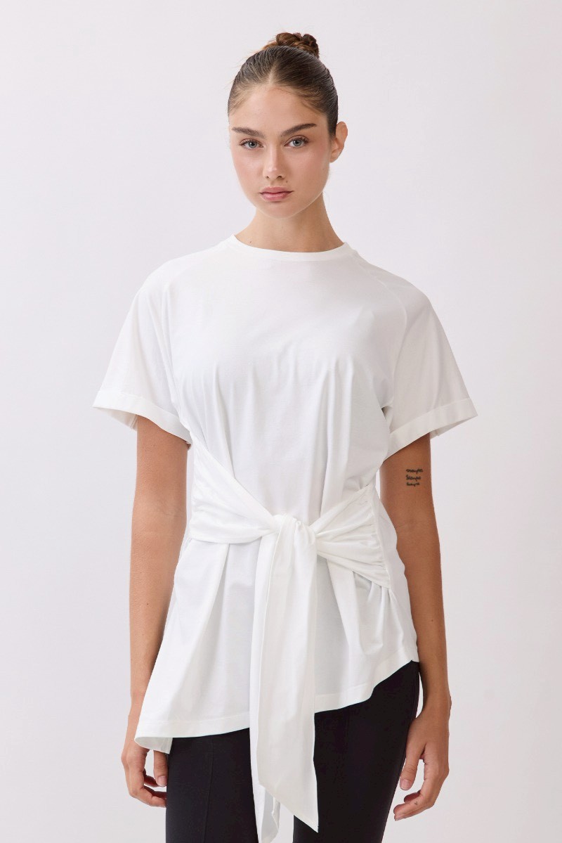 TS115 BELTED T-SHIRT WHITE