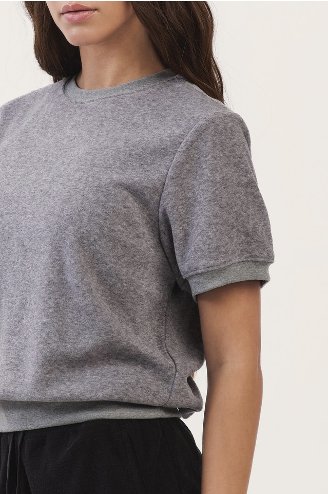 TS132 SOFT TERRY TEE CHARCOAL SOLID サイズ: F