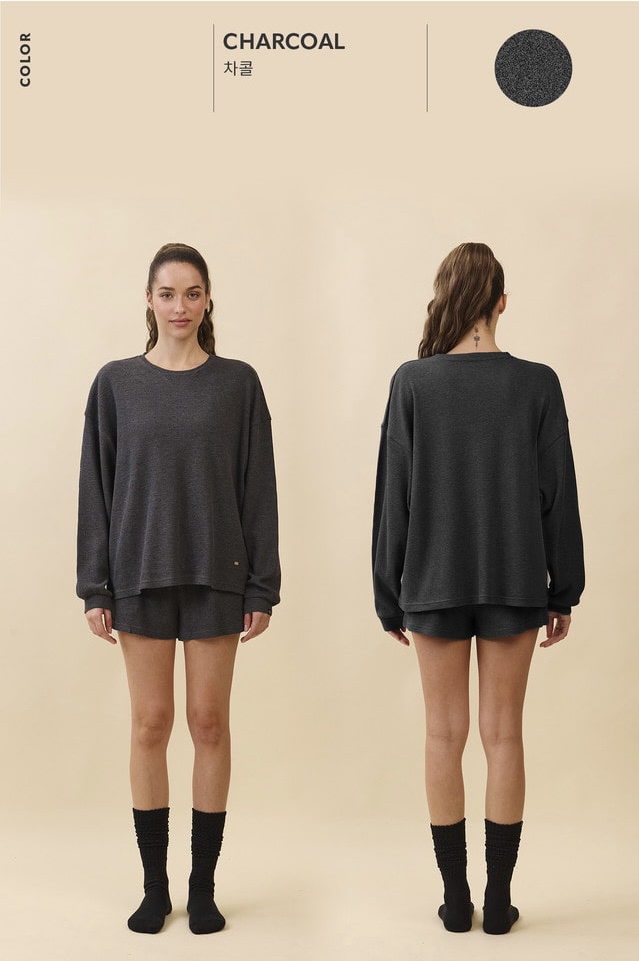 PH467 WAFFLE LOUNGE SHORT PANTS CHARCOAL SOLID サイズ: S