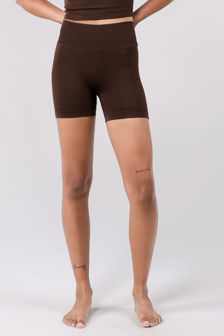 PS441 DOUBLE 3/4 SHORTS BROWN サイズ: S/M