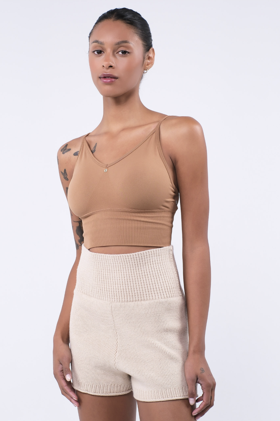 TB002 SEAMLESS BRATOP BEIGE サイズ: S/M