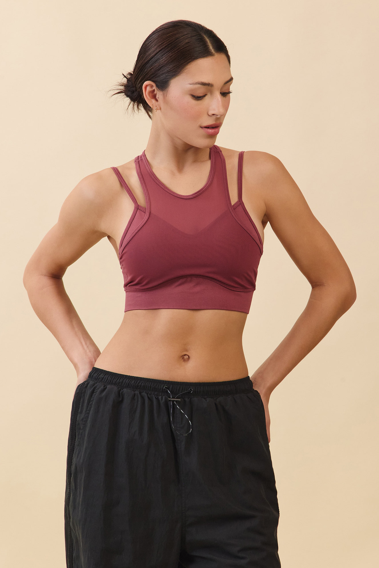 TB043 STIRA HIGH-TENSION BRATOP BURGUNDY SOLID