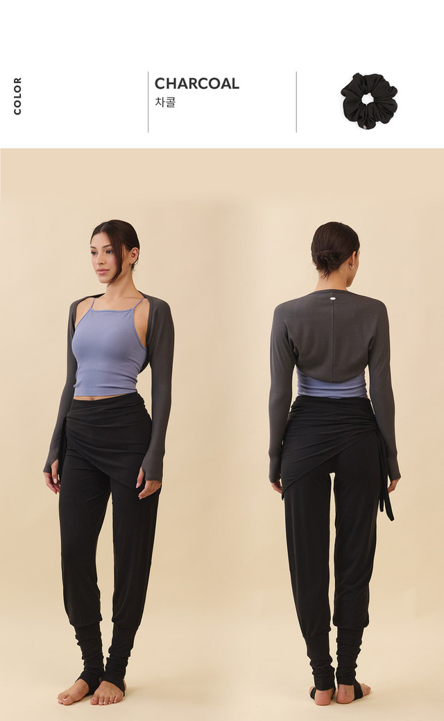 TC183 MELLOW BOLERO + SCRUNCH CHARCOAL SOLID サイズ: F