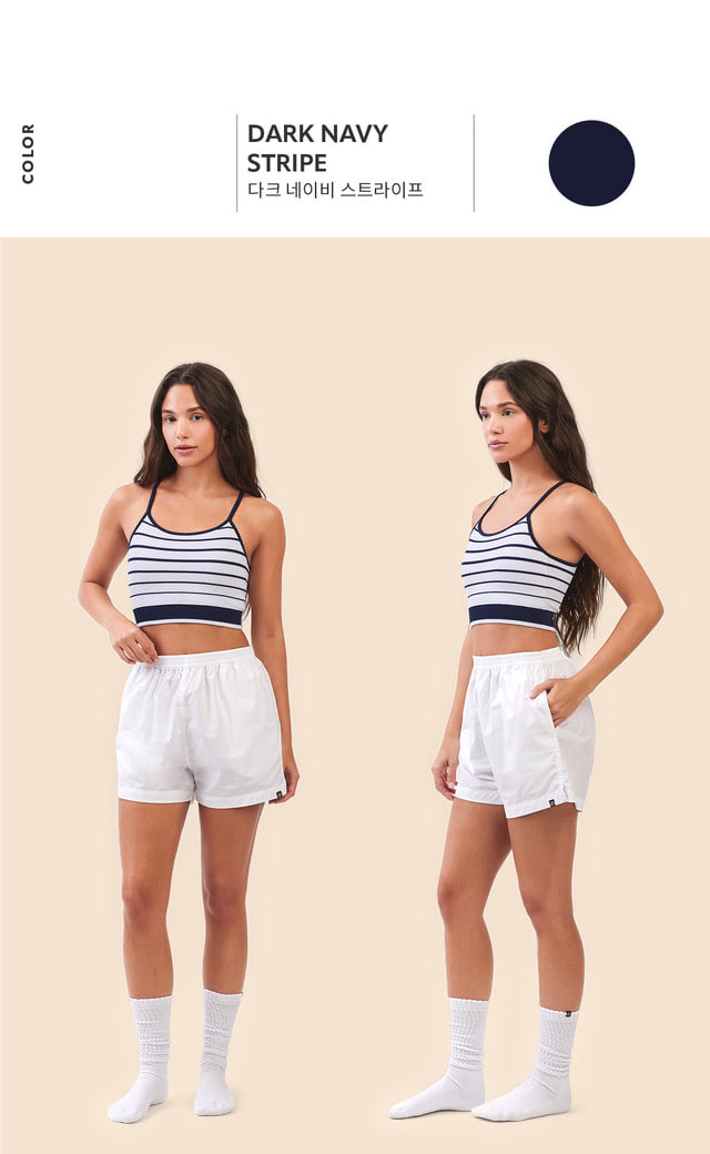 TB016 ESSENTIAL STRIPE BRATOP DARK NAVY STRIPE サイズ: S/M