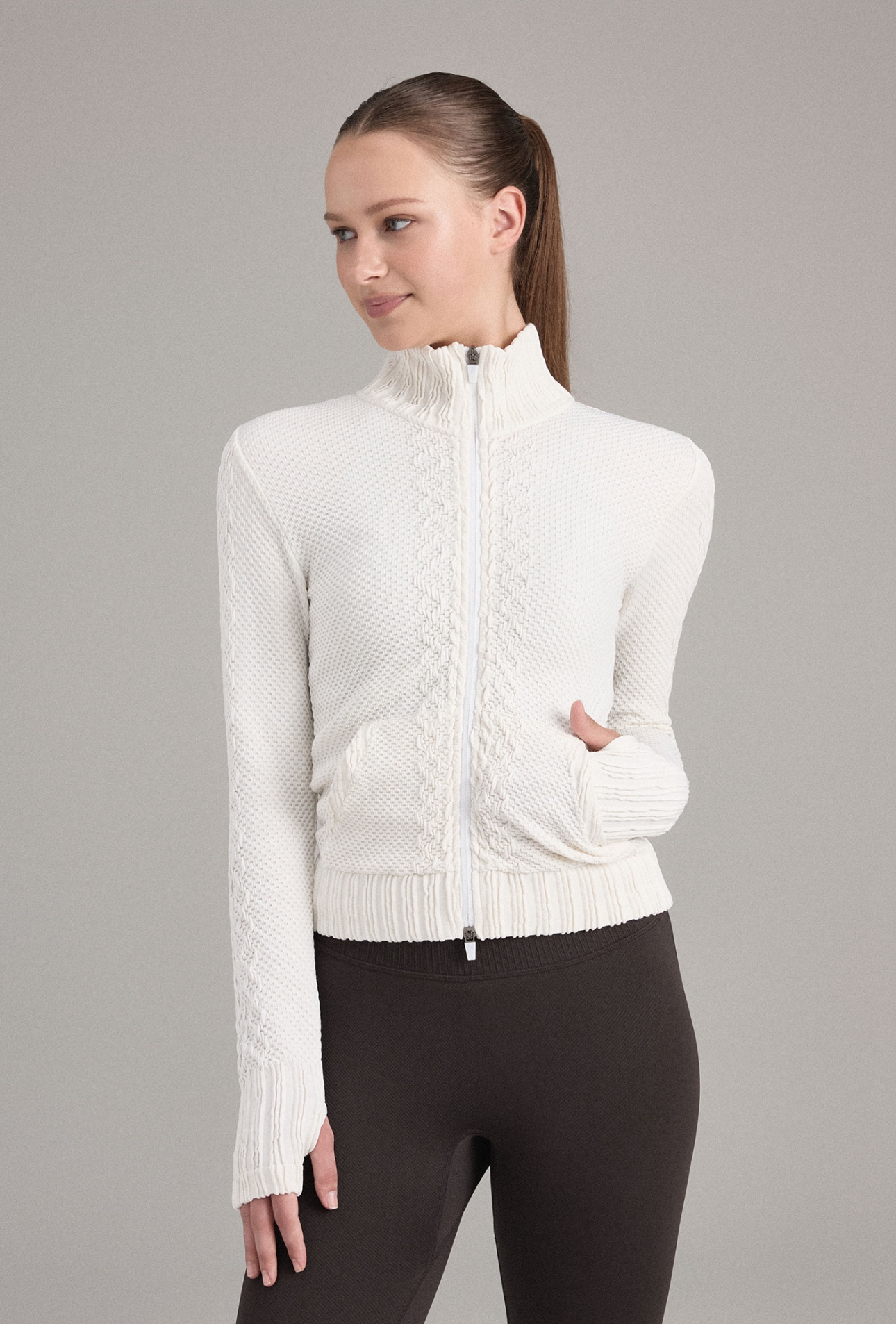 TZ151 SPONGE ZIP-UP IVORY FADE サイズ: S/M