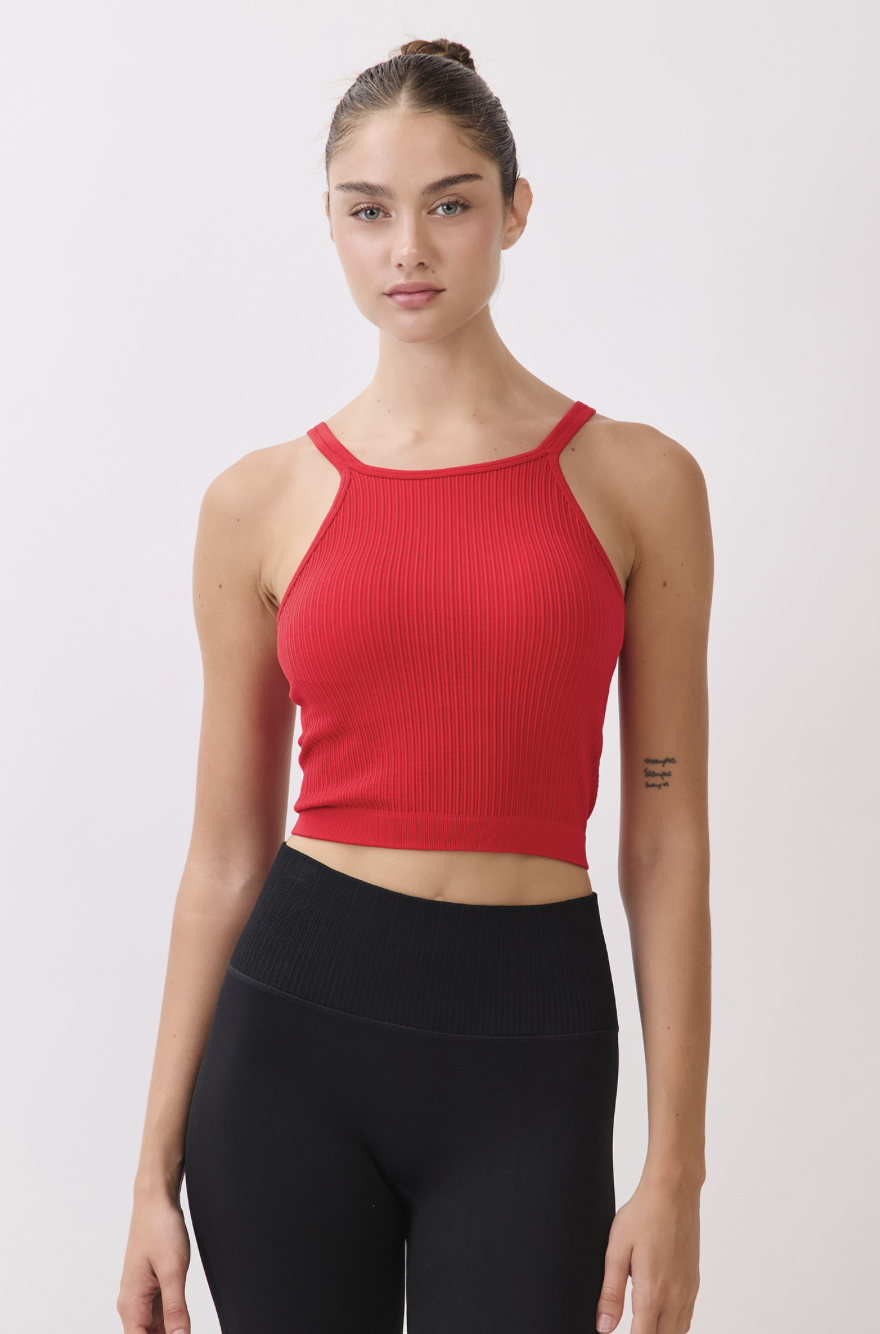 TB039 SPIRAL TANK RED サイズ: S/M
