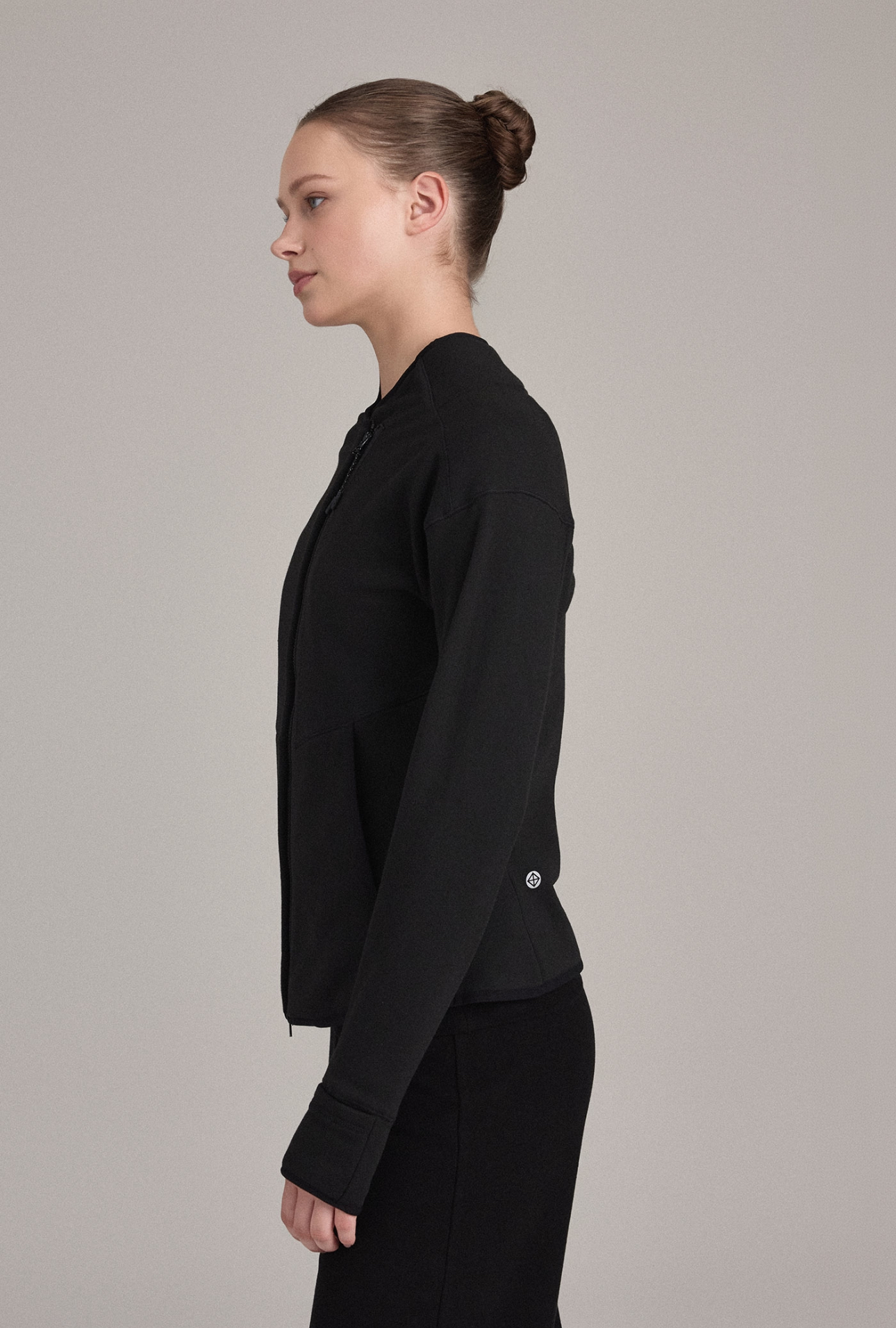 OZ351 ASYMMETRIC ZIP FLEECE JACKET BLACK SOLID サイズ: SS