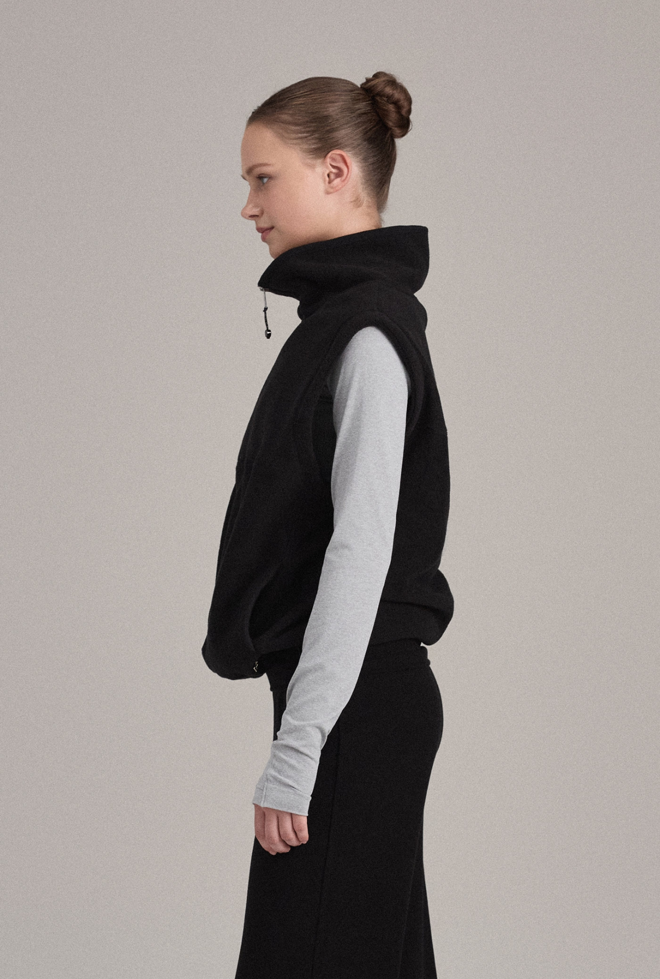 OV354 FLEECE VEST LAVENDER BLACK SOLID サイズ: F
