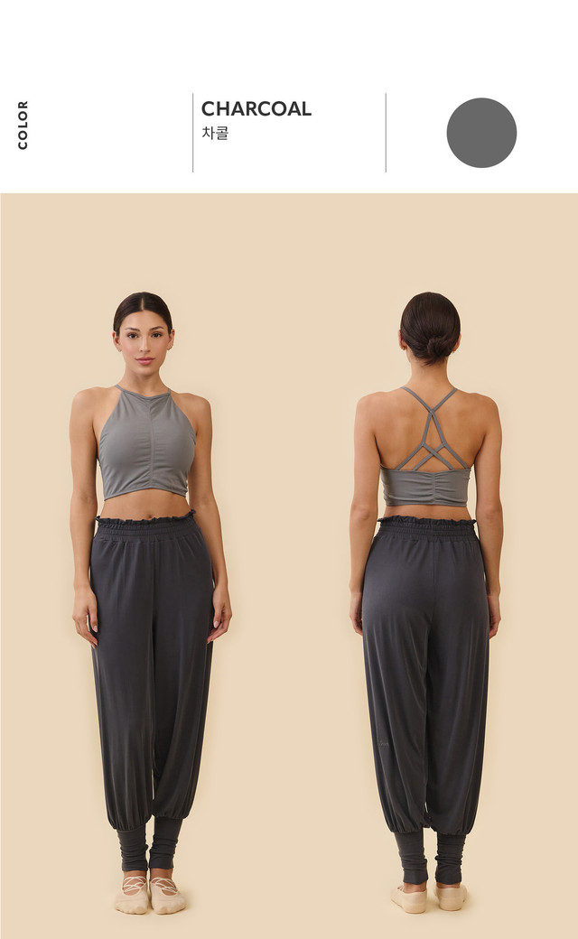 TB045 HALTER DRAPE TANKTOP CHARCOAL SOLID サイズ: S/M
