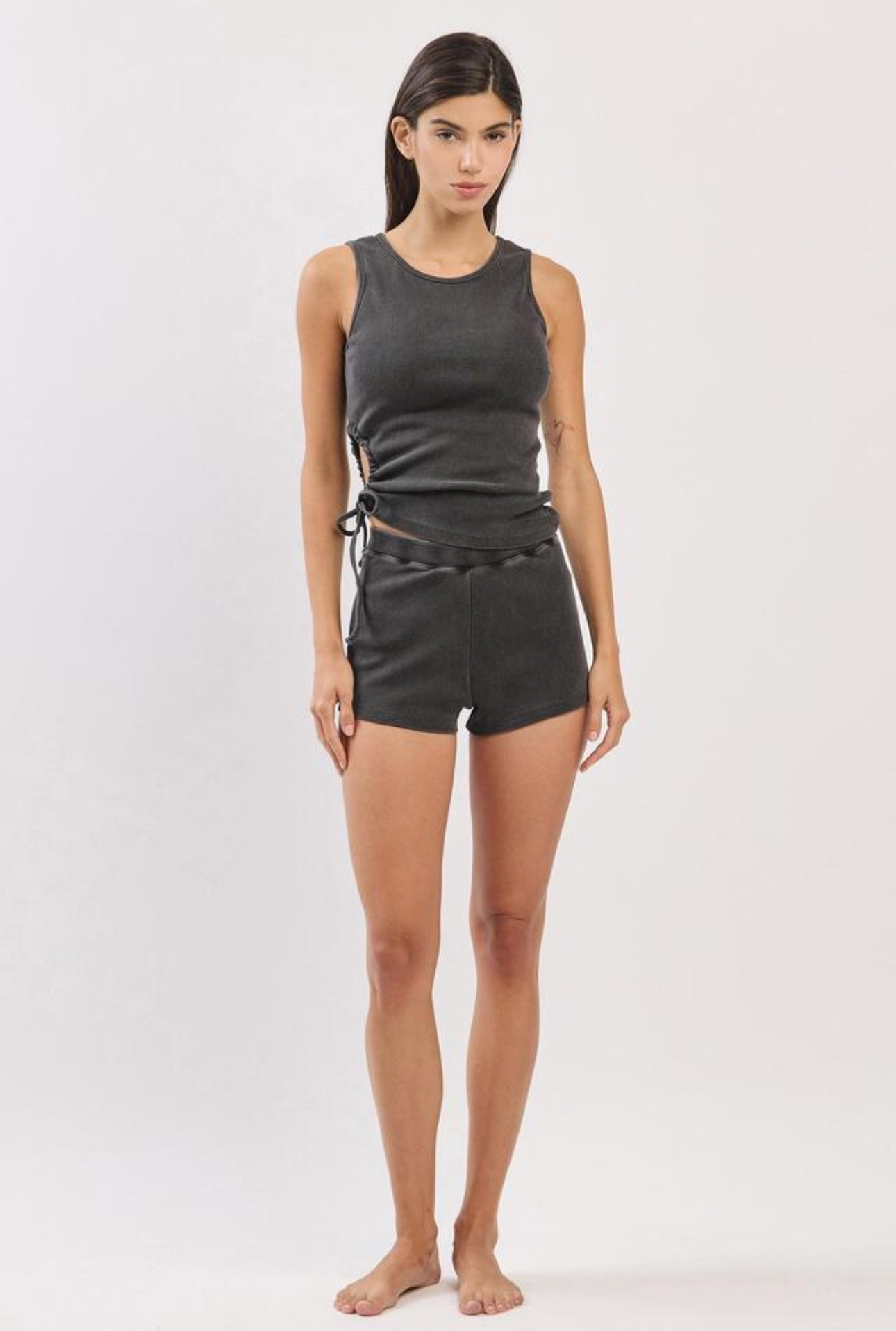 PS462 RIB PIGMENT SHORTS CHARCOAL FADE サイズ: S/M