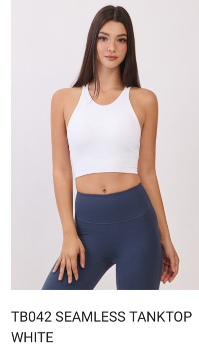TB042 SEAMLESS TANKTOP WHITE サイズ: S/M