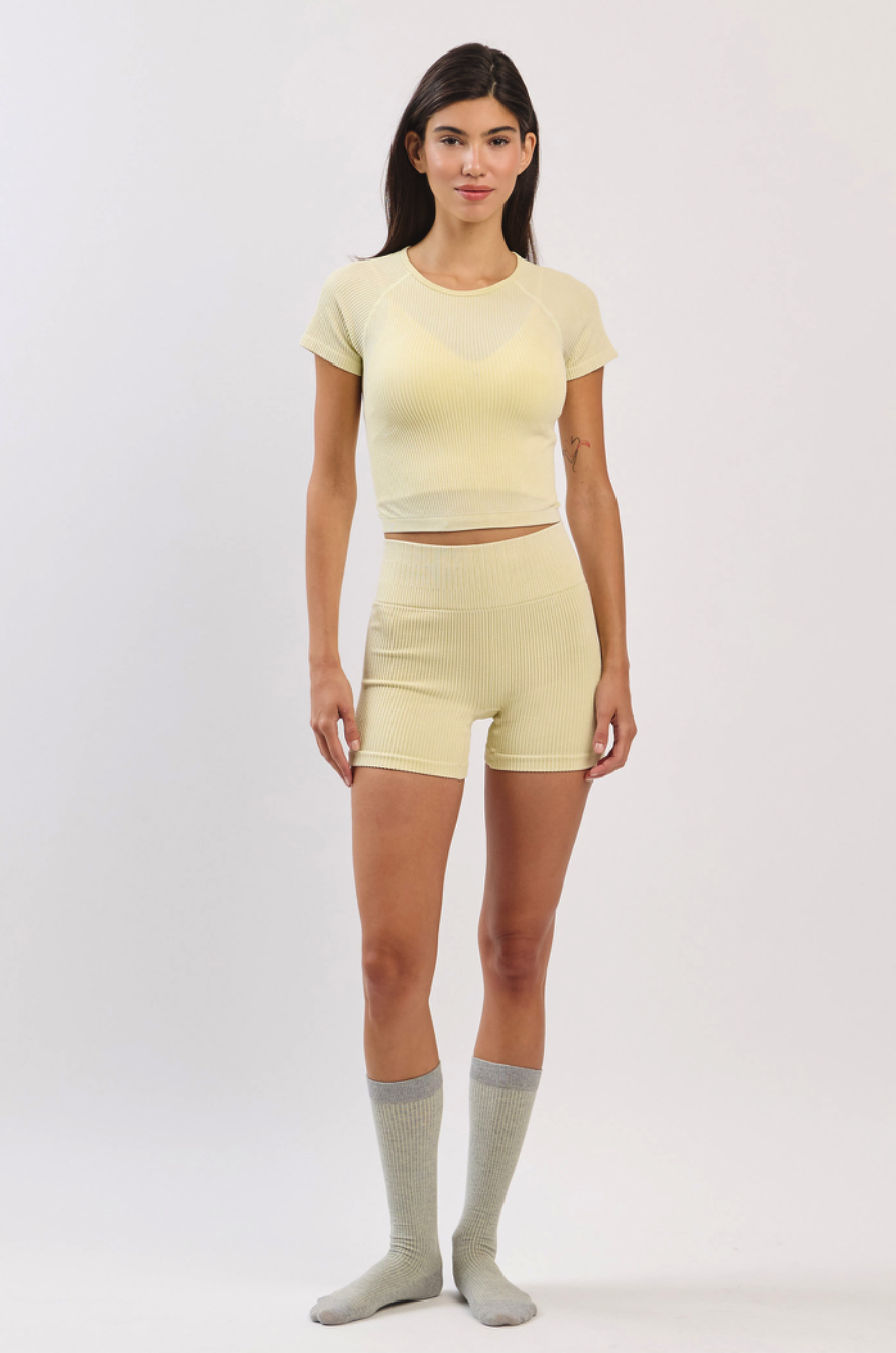 PS021 THERMO SHORTS YELLOW FADE サイズ: S/M