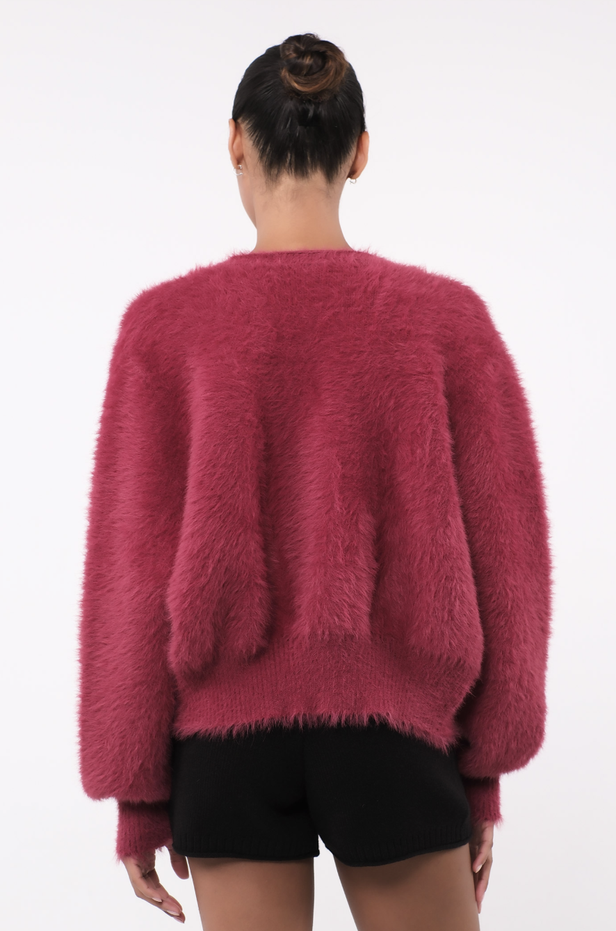 SC243 ANGORA CARDIGAN BURGANDY サイズ: ONESIZE