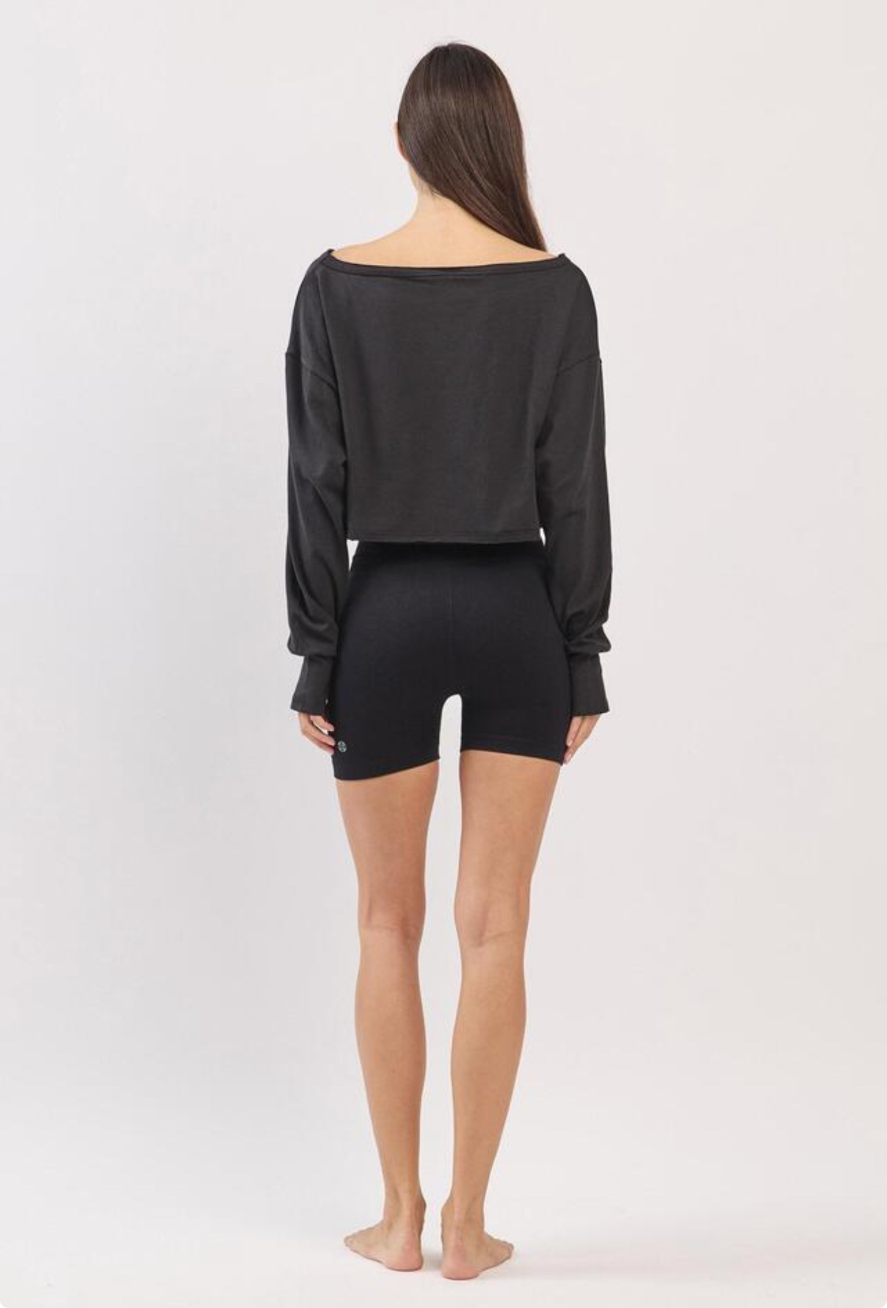 TL128 CROP MESH L/S TOP BLACK サイズ: ONESIZE