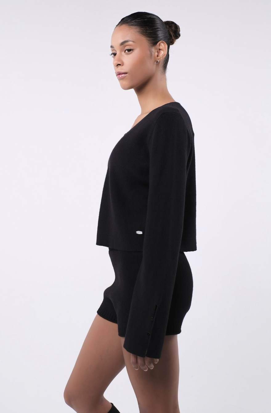 SC244 STRAP CARDIGAN BLACK サイズ: F