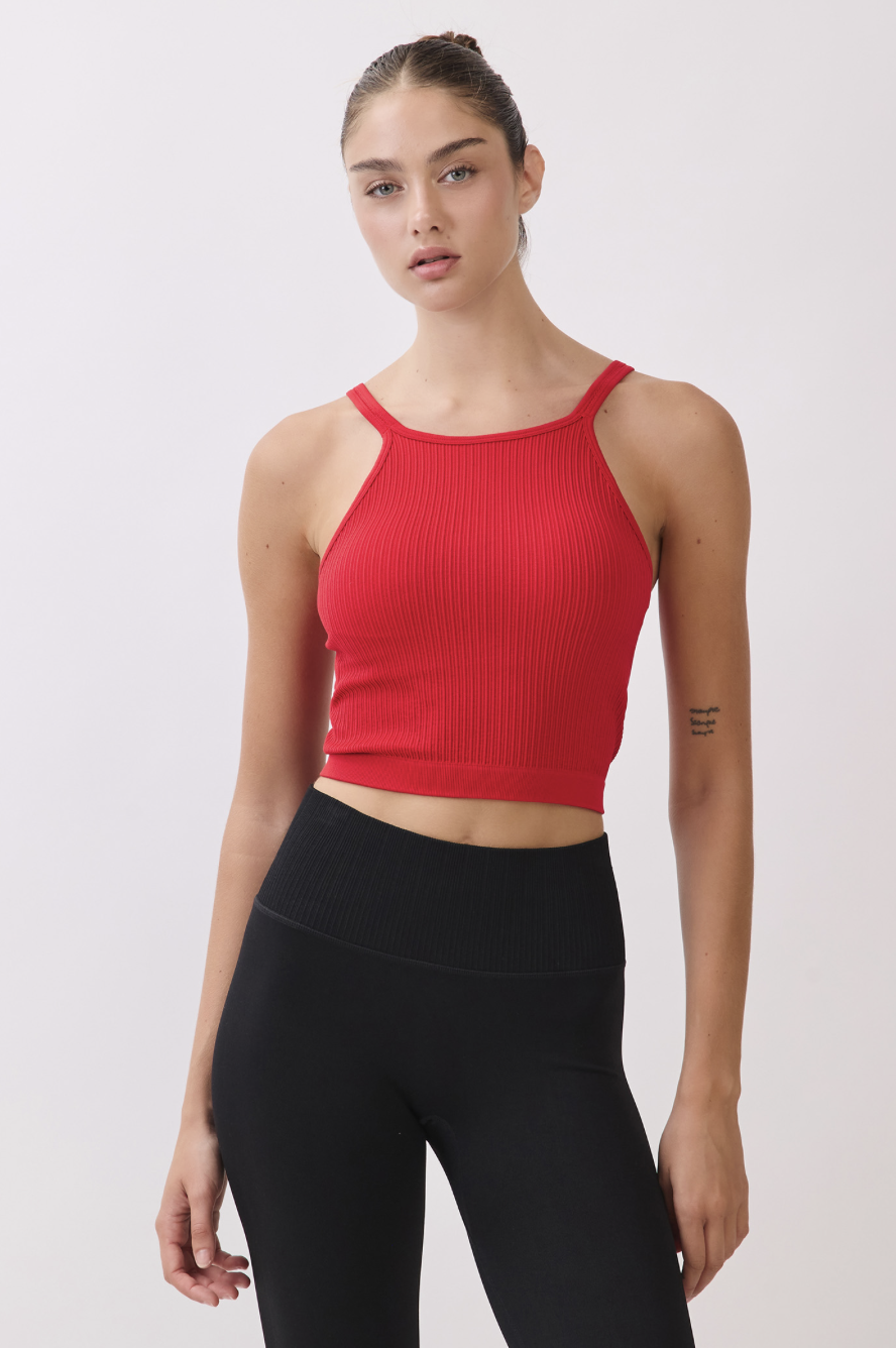 TB039 SPIRAL TANK RED サイズ: S/M