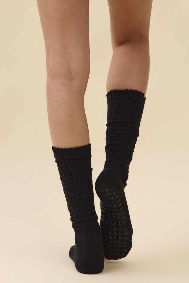 AS568 NON SLIP KNEE SOCKS BLACK サイズ: F