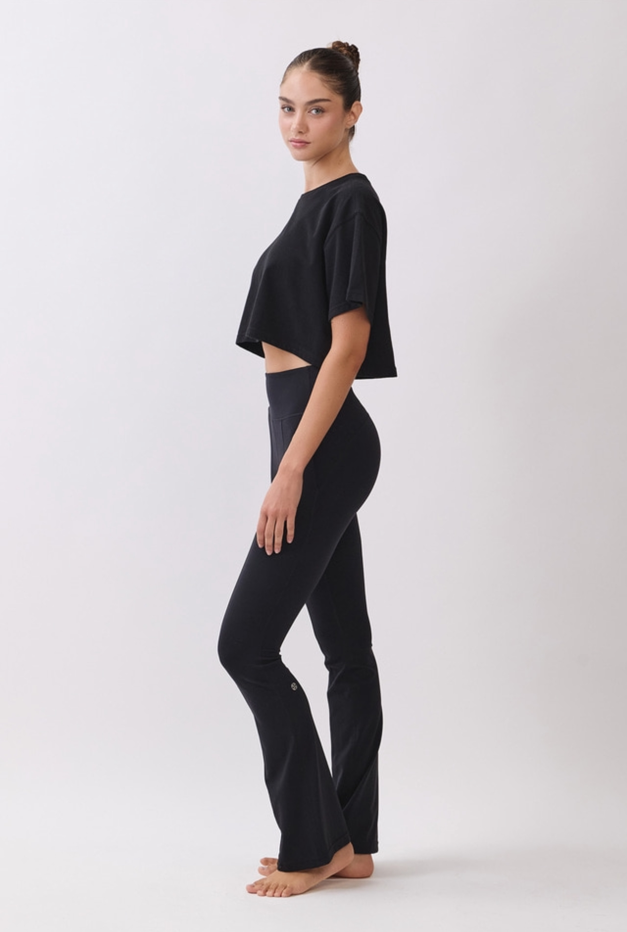 TS113 BRUSHED CROP T-SHIRT BLACK サイズ: F