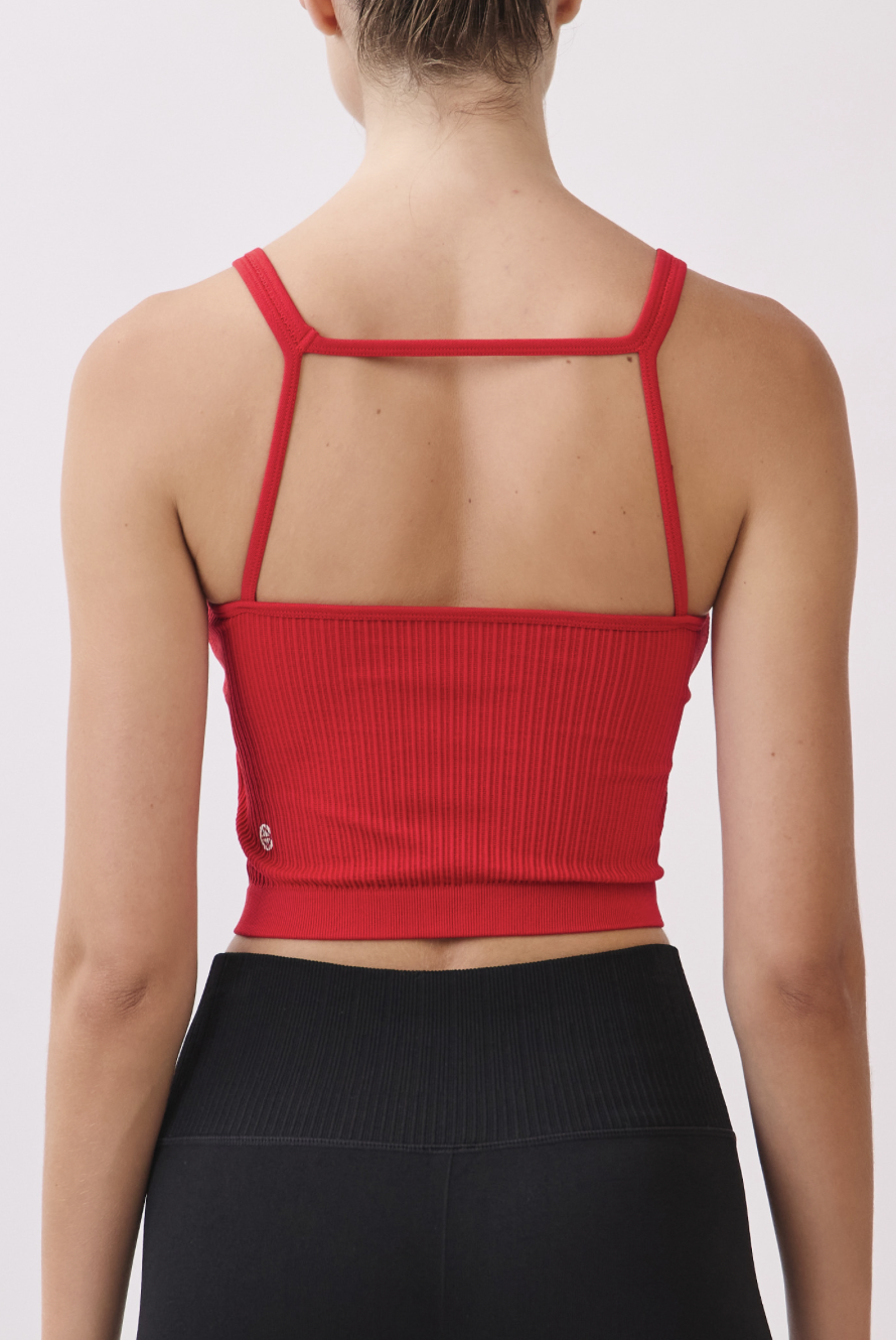 TB039 SPIRAL TANK RED サイズ: S/M